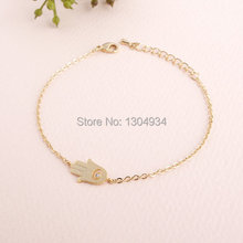 2015 Modern Metalwork Jewelry Hamsa Hand Bracelet Luck Evil Eye Cuff Bracelet in Gold/Silver bracelets for women B008