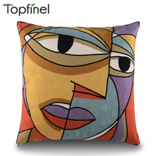 Top Finel Picasso Embroidered Decorative Throw Pillows Case Cotton Cushion Cover Creative Decoration for Sofa Car