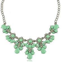2014 New Fashion Ethnic Shourouk Gold Chain Choker Vintage Rhinestone Neon Statement Necklaces & Pendants Women Men Jewelry Sets