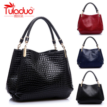 Hot Sale New 2014 Women Bag Crocodile Pattern PU Leather Handbag Lady Fashion Shoulder Bag Female Tote Bag Wholesale LD1129