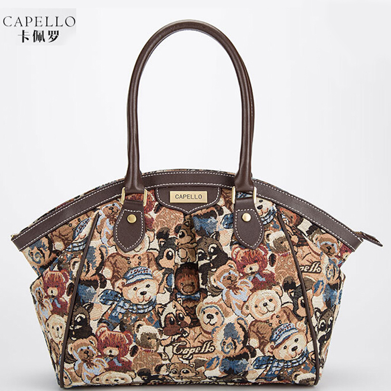 CAPELLO Bear Printing shells hobos 2015 New trend European style handbag shoulder bag fashion handbags brand