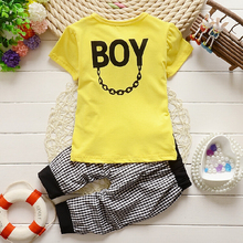2015 Fashion Baby Boy Spring Clothes Gentleman Suit Toddler Boys Clothing Set short Sleeve T shirt