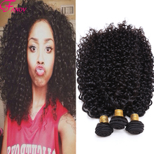 FANOV Brazilian Kinky Curly hair 4pcs Cheap 6a Real Brazilian Virgin hair Curly Bundles curly Brazilian