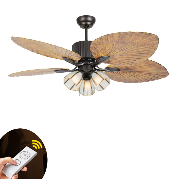 2020 European Style Retro Living Room Remote Control Ceiling Fans