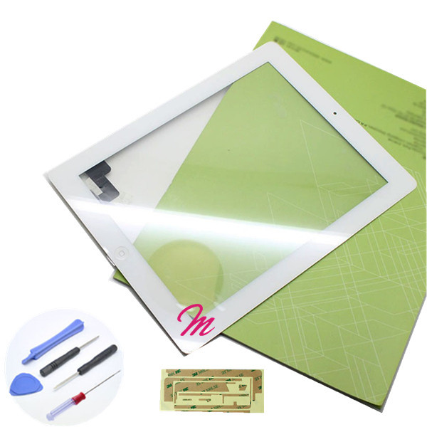 100 new white For ipad 2 touch screen digitizer glass with tool