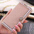 For Samsung Note 5 Case Pearl Rhinestone Wallet Case For Samsung Galaxy Note 5 Coque PU