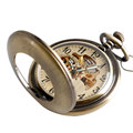 Thanksgiving Gift Pocket Watch Automatic Mechanical Trendy Steampunk Hollow Vintage Exquisite Pendant Smooth Case Men Women