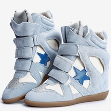 Isabel Marant 100 Original Wedge High Heel Sneakers Cowboy pentagram Suede Leather Boots