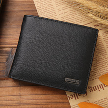 2015 vintage Men wallets genuine leather purse short casual male card holder carteira brand wallet