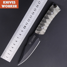 2015 Columbia cuchillo de hoja fija mango de aluminio supervivencia del cuchillo de caza cuchillos acampar exterior herramienta de utilidad cuchillo de titanio Facas