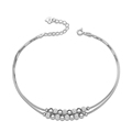 Fashion Simple Elegant Bling Bling Silver Matte Ball Pendant Girls Women Pendant Anklet