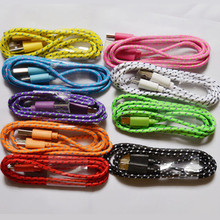 New 3ft/1M Durable Braided Micro USB Charger Data Sync Cable Cord For Samsung Galaxy HTC Android phones 9 Colors Available