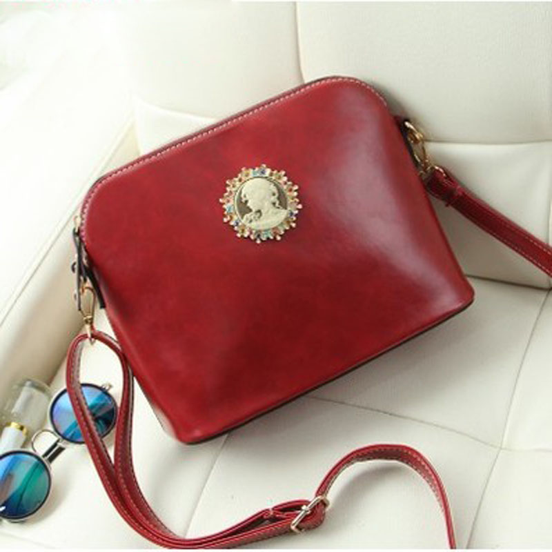 SHELL Badge Head Portrait PU LEATHER 2016 Fashion Designer Brand High Quality Women Handbag Tote Shoulder