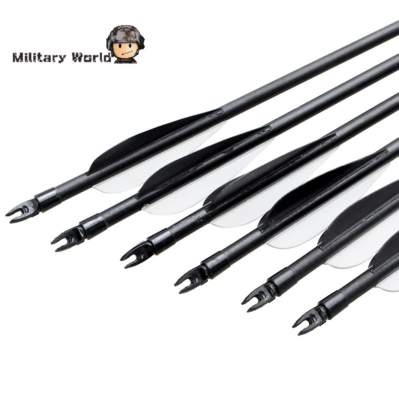 12pcs pack Hunting 80cm Fiberglass Arrows With Nocks Proof Fiber Glass Archery 15 80lbs For Compound
