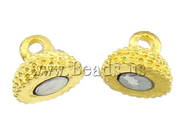 Free shipping!!!Zinc Alloy Magnetic Clasp,Famous, Round, gold color plated, single-strand, nickel, lead & cadmium free, 13x9mm