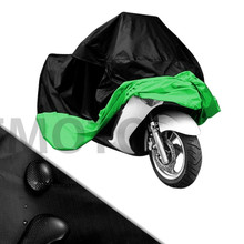 265x105x125cm XXL Black+Green Waterproof Motorcycle Rain Cover Outdoor Indoor Motorbike Sport For Harley Electra Glide Police