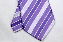 ST008 Fashion Jacquard Woven Silk Smooth Tie Gravata Purple White Stripes Neckties For Man Casual Business