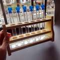 laboratory Wooden Test Tube Rack 6 Holes with 6piece test tubes diameter 18mm for 10ml Test
