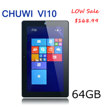 CHUWI VI10 WIFI Intel Z3736F Quad Core 2GB RAM 64GB ROM 10.6 Inch 1366*768 Dual OS 2 IN 1 PC Tablet 8000mAh Window8.1+Android4.4