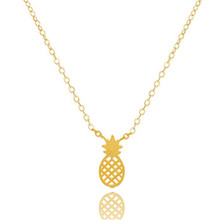 Dainty Pineapple Charm Necklaces Pendants Fashion Jewelry Gold Plated Mujer Accessories Stainless Steel Chain collares mujer