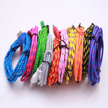 1m 2m 3m Hot Sell Nylon Braided Fabric Micro USB Cable Charger Data Sync USB Cable