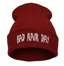 2015 Promotion Rushed Letter Adult Casual Unisex Acrylic Hats for Caps Beanies Bad Hair Day Hat