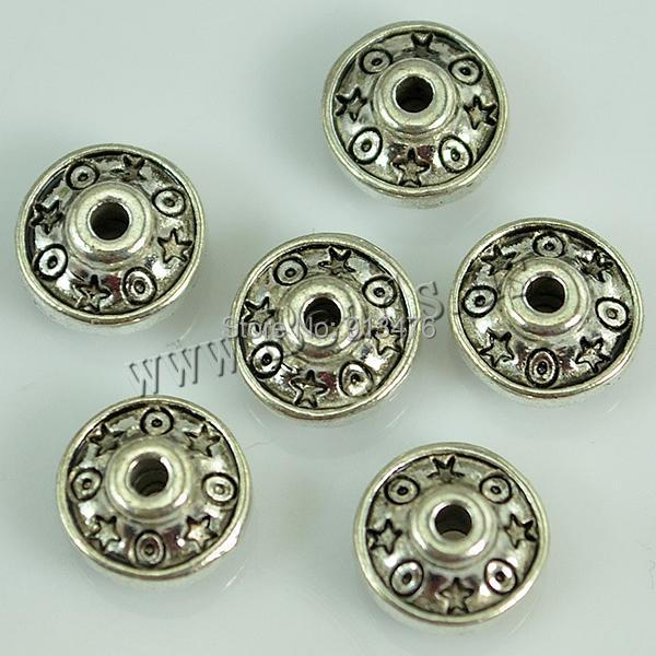 Free shipping!!!Zinc Alloy Spacer Beads,high quality, Flat Round, antique silver color plated, nickel, lead & cadmium free