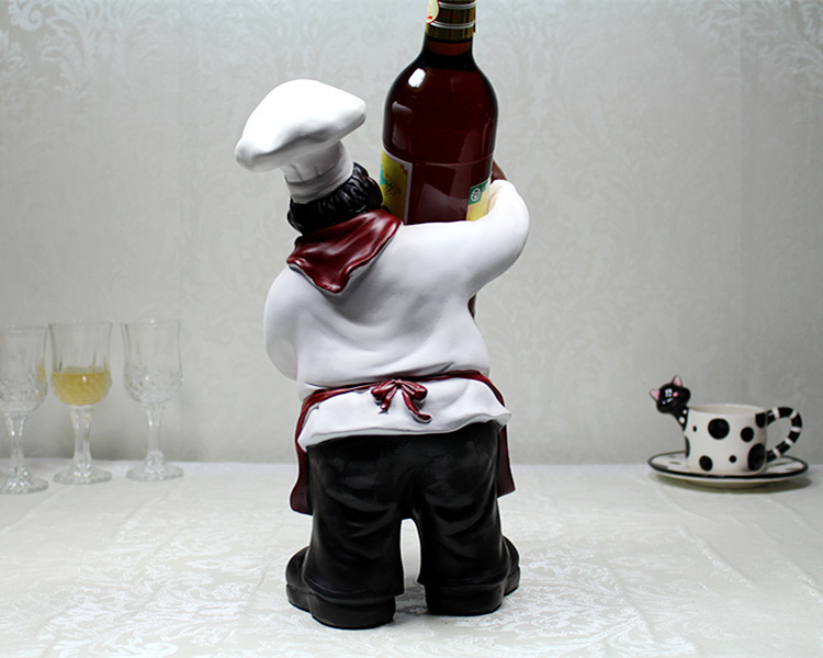 Adornos de cocina europeos resina creativa chef estatua restaurante bar