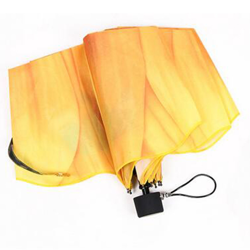 Sunflower Umbrella Rain Women Three Folding Sunny Rainy Non-automatic Pongee Anti UV Parasol Female Umbrella Light Umbrellas (14)