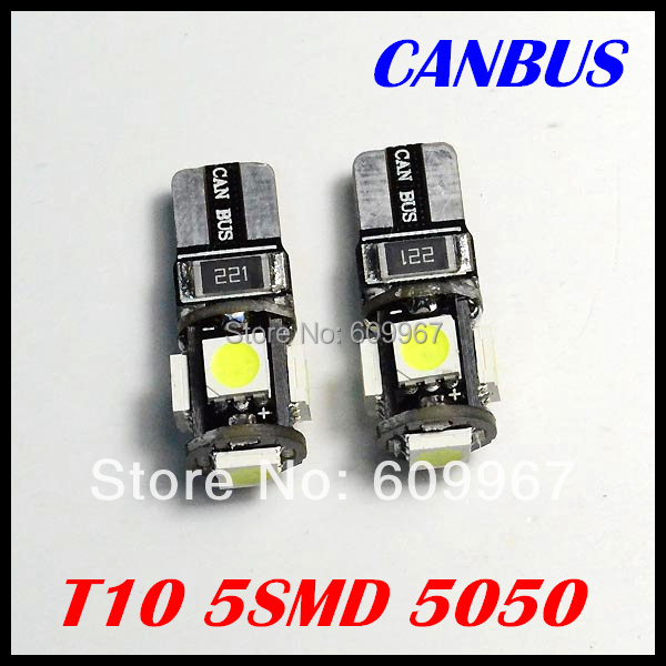 Wholesale 10pcs Lot Canbus T10 5smd 5050 LED car Light Canbus W5W 194 5050 SMD Error