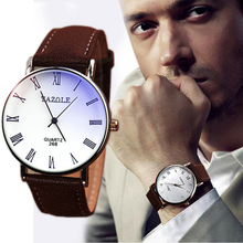 Splendid Luxury Brand Fashion Faux Leather Blue Ray Glass Men Watch 2015 Quartz Analog Business Wrist