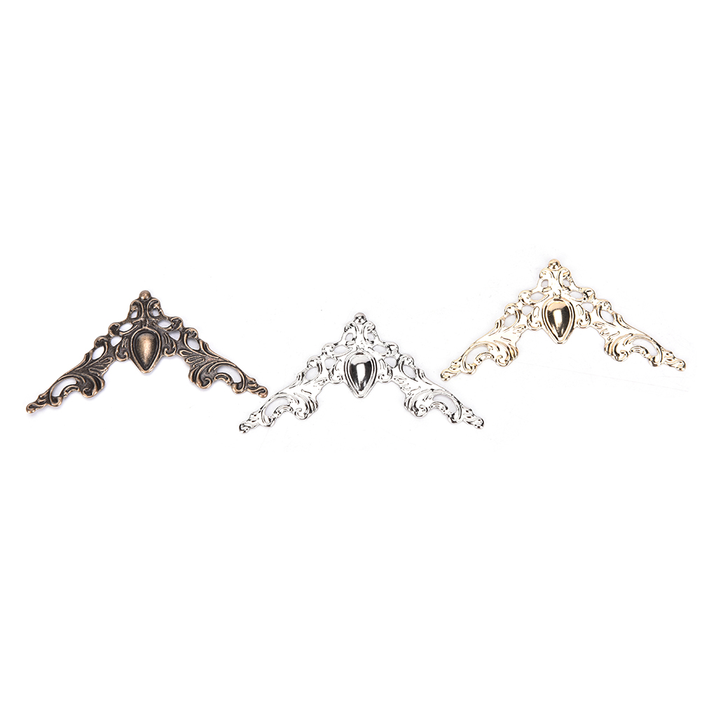 Description Picture 3 of item12Pcs Metal Book Corner Protector Box Book Scrapbook Album Corner Decorative Protector Cover For Antique Brass Jewelry Box Gift