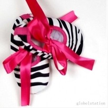 Infant Baby Toddler Girl Dot Damask Zebra Leopard Print Silk Ribbon Shoe Newborn