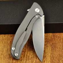 hunting knife Seashell Ball Bearings Folding Knife With TC4 Titanium D2 Blade Camping Hunting Utility Knives