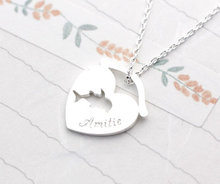 2015 Gold Silver Punk Jewlery Amitie Dolphin In The Fish Bowl Statement Stainless Steel Chain Necklace