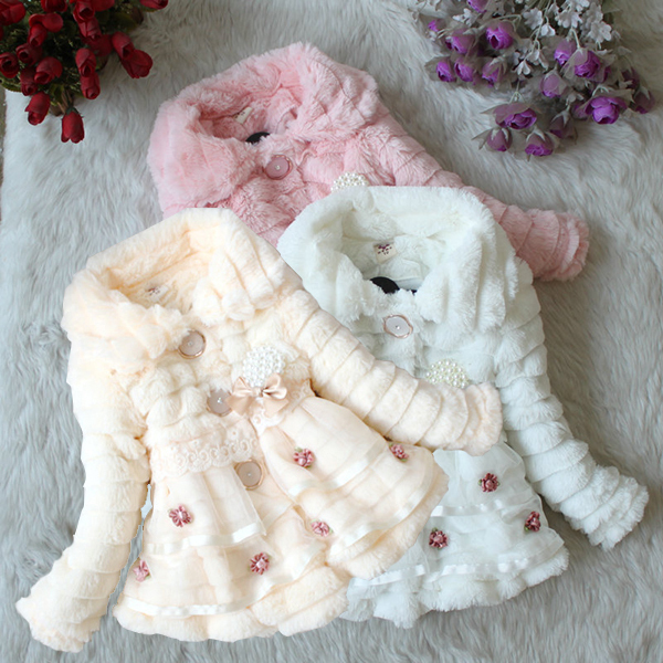 Baby Kids Girls Faux Fur Fleece Party Coat Winter Warm Jacket 1 5T Xmas Snowsuit