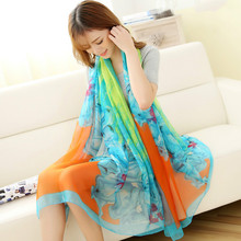 hot sale women long silk scarf cape broadened textile printing scarves chiffon scarf fashion shawls super comfortable wrap-b138