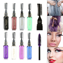 Dual-Headed Mascara One-time Temporary Hair Dye Styling Cream Hair Color Pen Blue Grey Black Brown Green White Purple