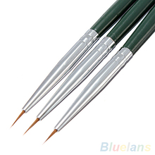 3Pcs Painting Drawing Dotting DIY Brush Acrylic Tips Liner Nail Art Pens Set 4PQJ