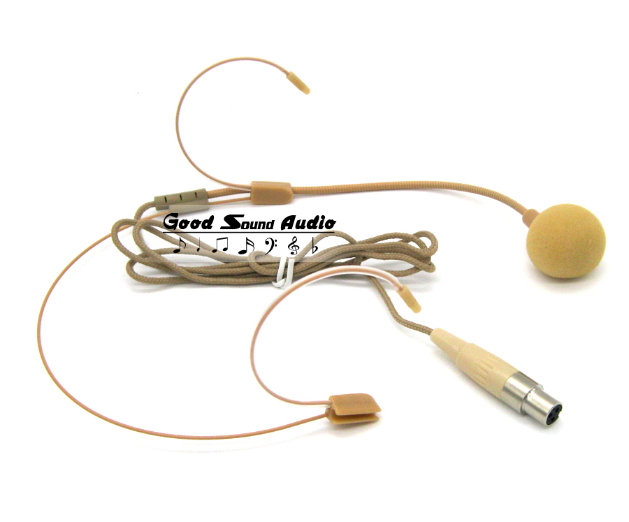 Beige TA3F 3Pin XLR Connector Headworn Headset Microphone Ear Hook Condenser Head Mic For Shure Wireless