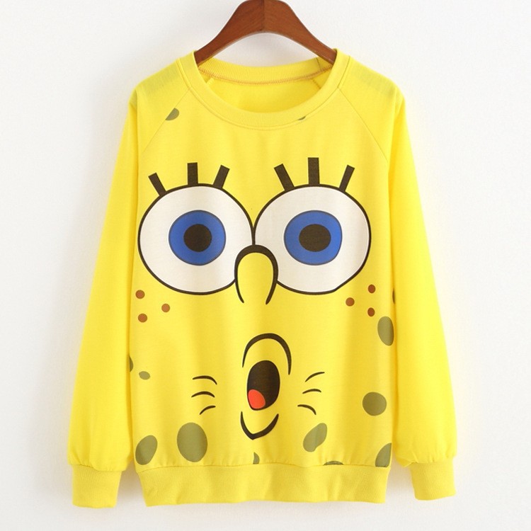 Top-sales-brandNew-2015-spring-fashion-women-Spongebob-Digital-3d-printing-tee-thin-style-t-shirt