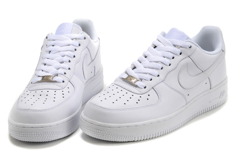 low top all white air force ones