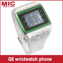2013 Watch Phone Wrist Cell Phone Mobile AT&T Mobile quadband Dual SIM Card Bluetooth 1.5″ Touch Screen Watch mobile Phone Q8