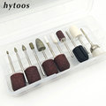 HYTOOS High Quality Sanding Bands Block Caps 3 32 Nail Drill Bits Manicure Pedicure Tools Kits