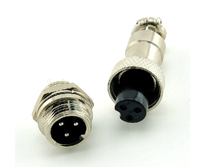 5 sets kit 3 PIN 12mm GX12 3 Screw Aviation Connector Plug The aviation plug Cable