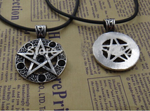 Star Supernature Movie Jewelry Unisex The Pentagram Necklace Pendant Red Black Collares 2015 men jewelry collier