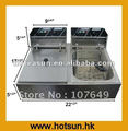 2 Tanks 2 Baskets Stainless Steel Electric Deep Immersion Fryer