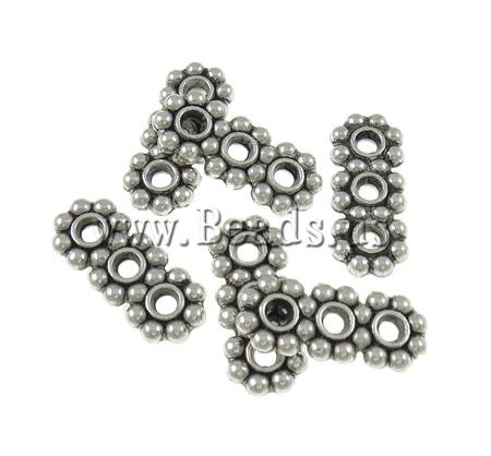 Free shipping!!!Zinc Alloy Spacer Bar,Luxury, antique silver color plated, 3-strand, nickel, lead & cadmium free