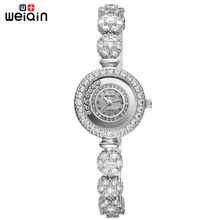 WEIQIN Fashion Crystal Diamond Women Quartz-watches Travel Leisure Flower Jewelry Bracelet Woman Wristwatch Relojes Mujer 2016
