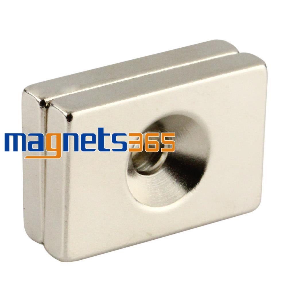 Гаджет  2pcs N50 Block Counter Sunk Magnets 30 x 20 x 5 mm Hole 5mm Rare Earth Neodymium None Строительство и Недвижимость